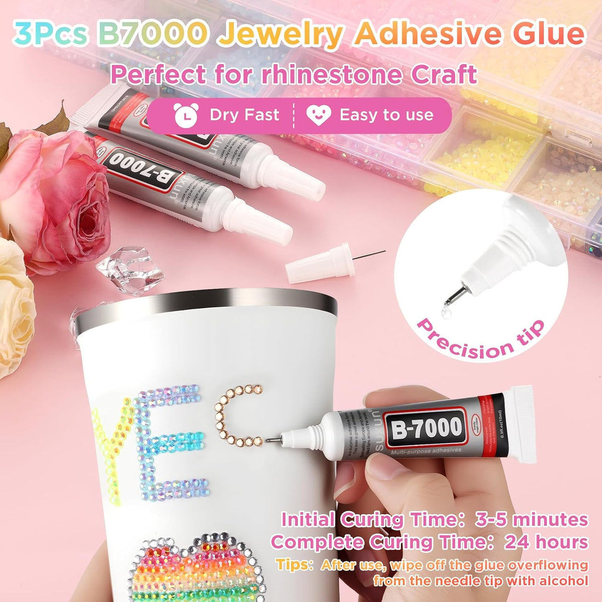 50000 Pcs Resin Jelly Rhinestones Bedazzling Kit for Crafts & DIY Projects