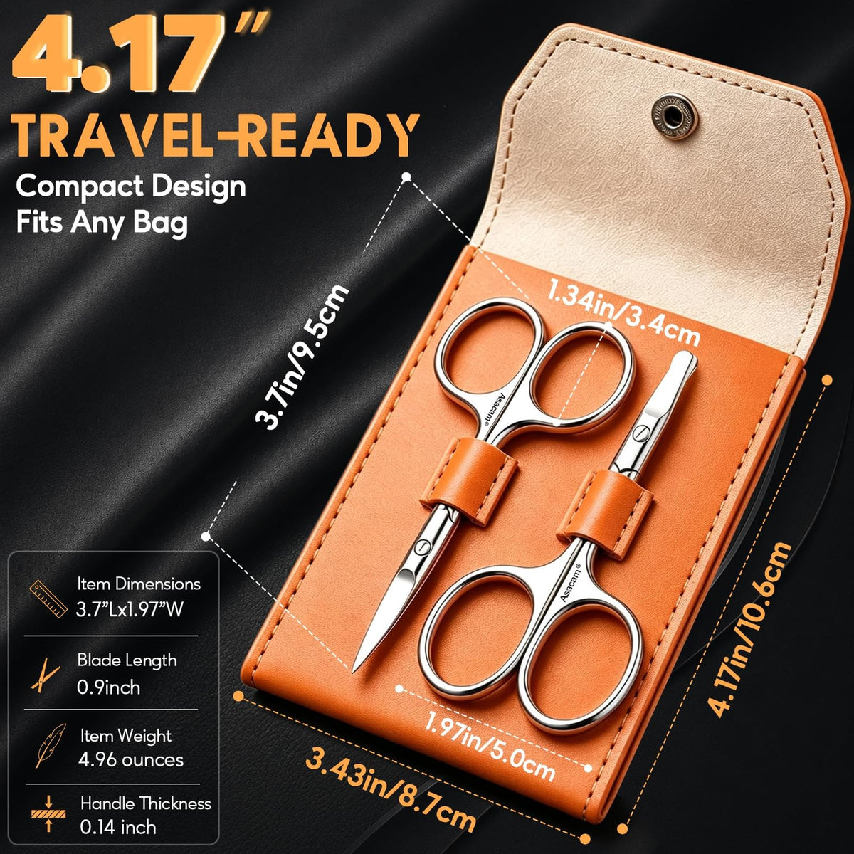 Multi-Purpose Grooming Scissors for Nose Eyebrow Beard Nails Silver