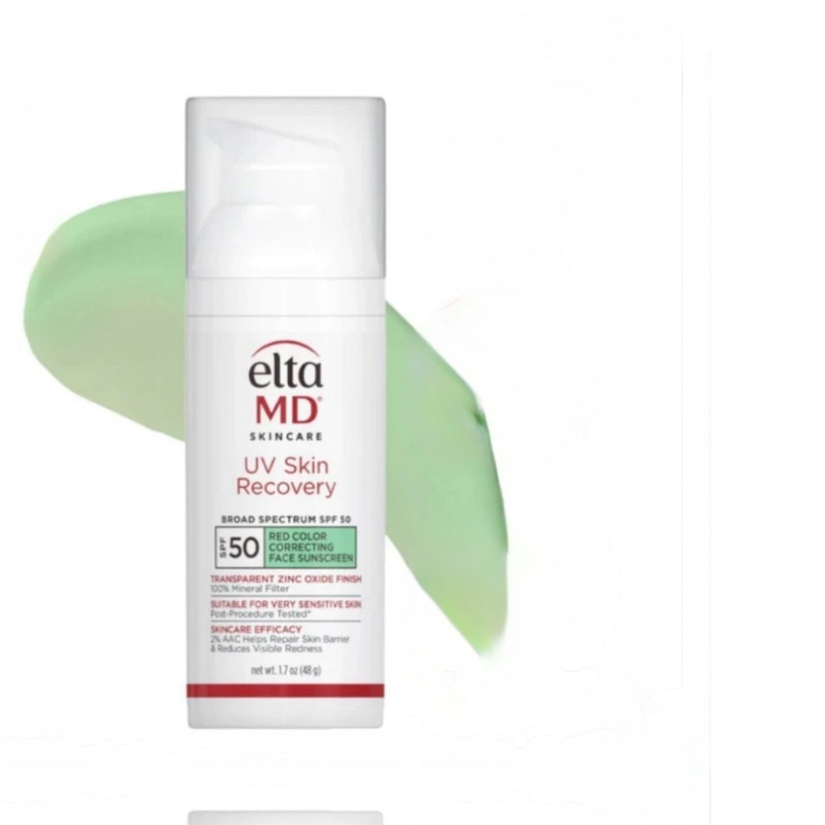 EltaMD UV Skin Recovery Red Color Correcting SPF 50 - Green Tint, 1.7oz, Pack of 2