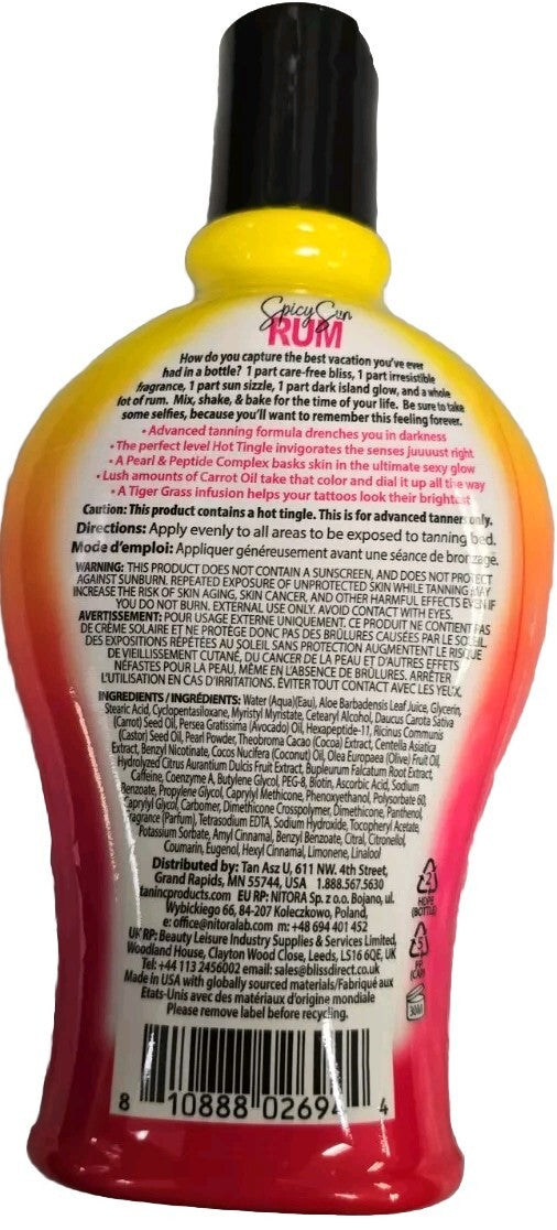 Spicy Sun Rum Tingle Carrot Oil Tanning Lotion 7.5oz - Hot Tingle Effect