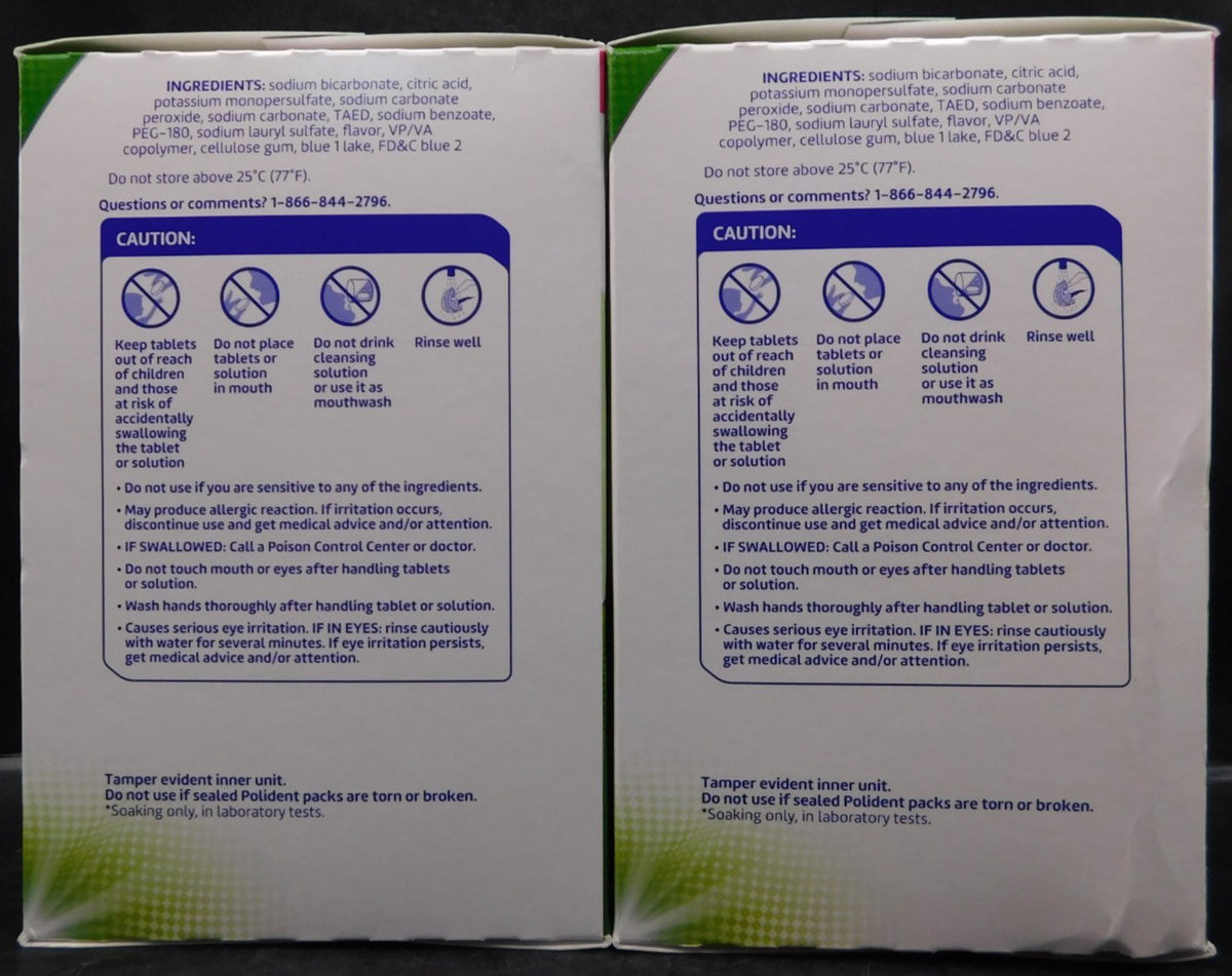 Denture Cleaning Tablets Pack - Polident Overnight Whitening, 240 Tabs