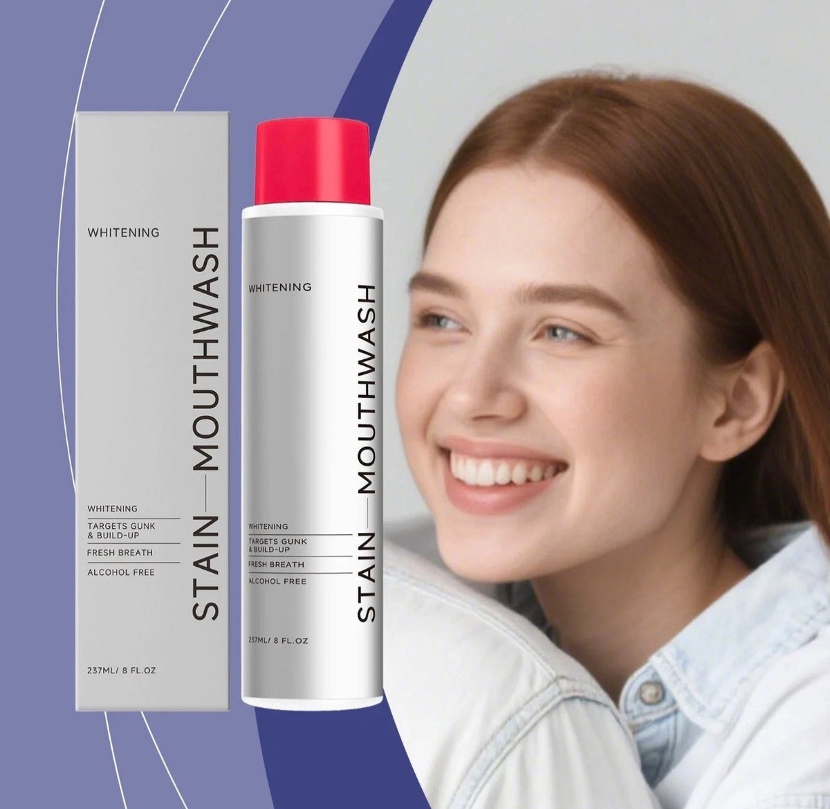Hi-smile ID Stain Whitening Mouthwash - Peroxide Gunk Remover, Sensitive & Enamel Safe