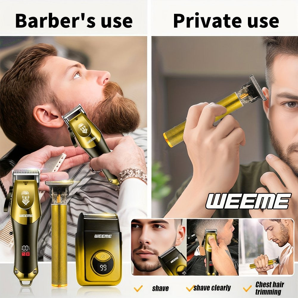 4 in 1 Men's Hair Clippers and Beard Trimmer Set with Multiple Attachments