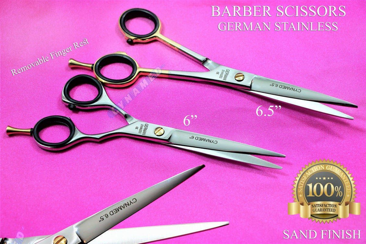 German Hairdressing Scissors Set 6in & 6.5in Sharp Edge Cutting Tool with Finger Rest