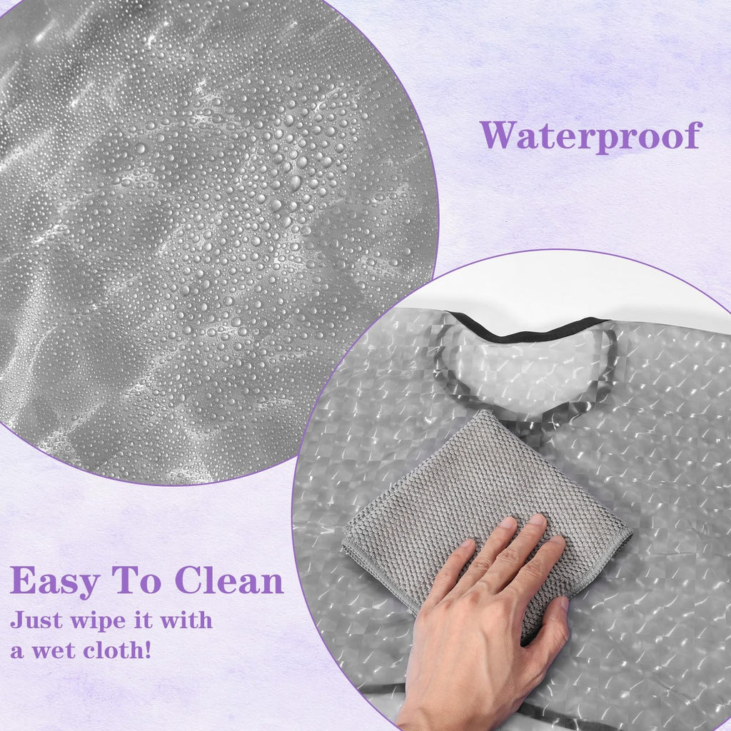 Waterproof Salon Shampoo Cape with Adjustable Neck - Black & Purple