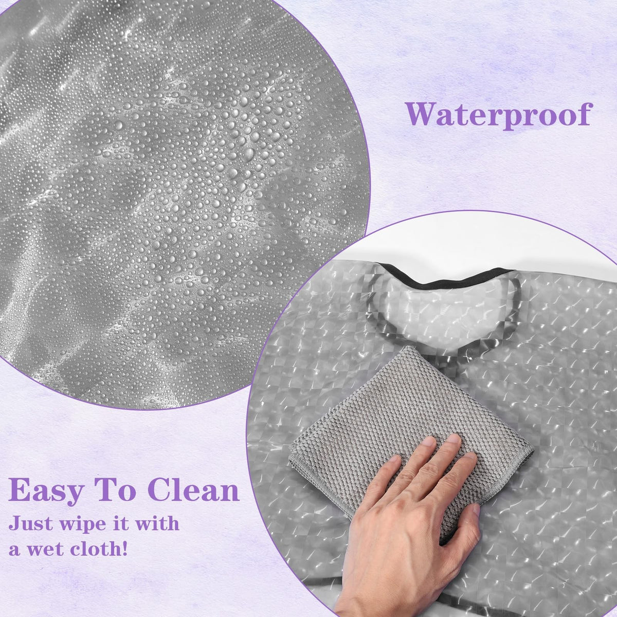 Waterproof Salon Shampoo Cape with Adjustable Neck - Black & Purple
