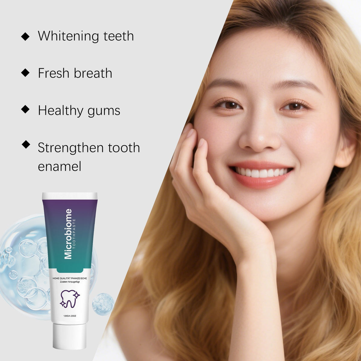 Microbiome Mint Toothpaste for Sensitive Gums & Brightening - 120g