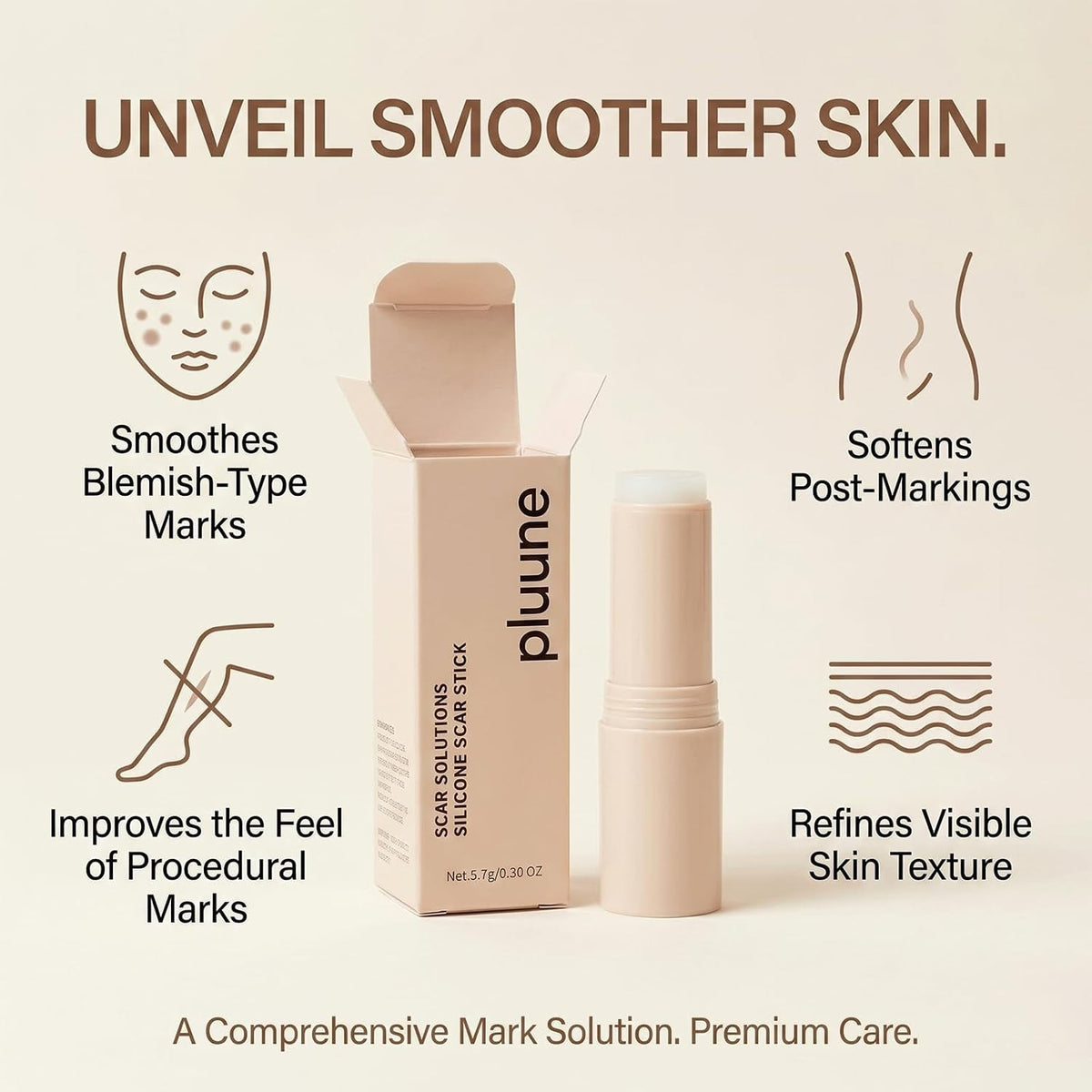 Silicone Scar Stick for Old & New Scars - Acne & Stretch Mark Treatment