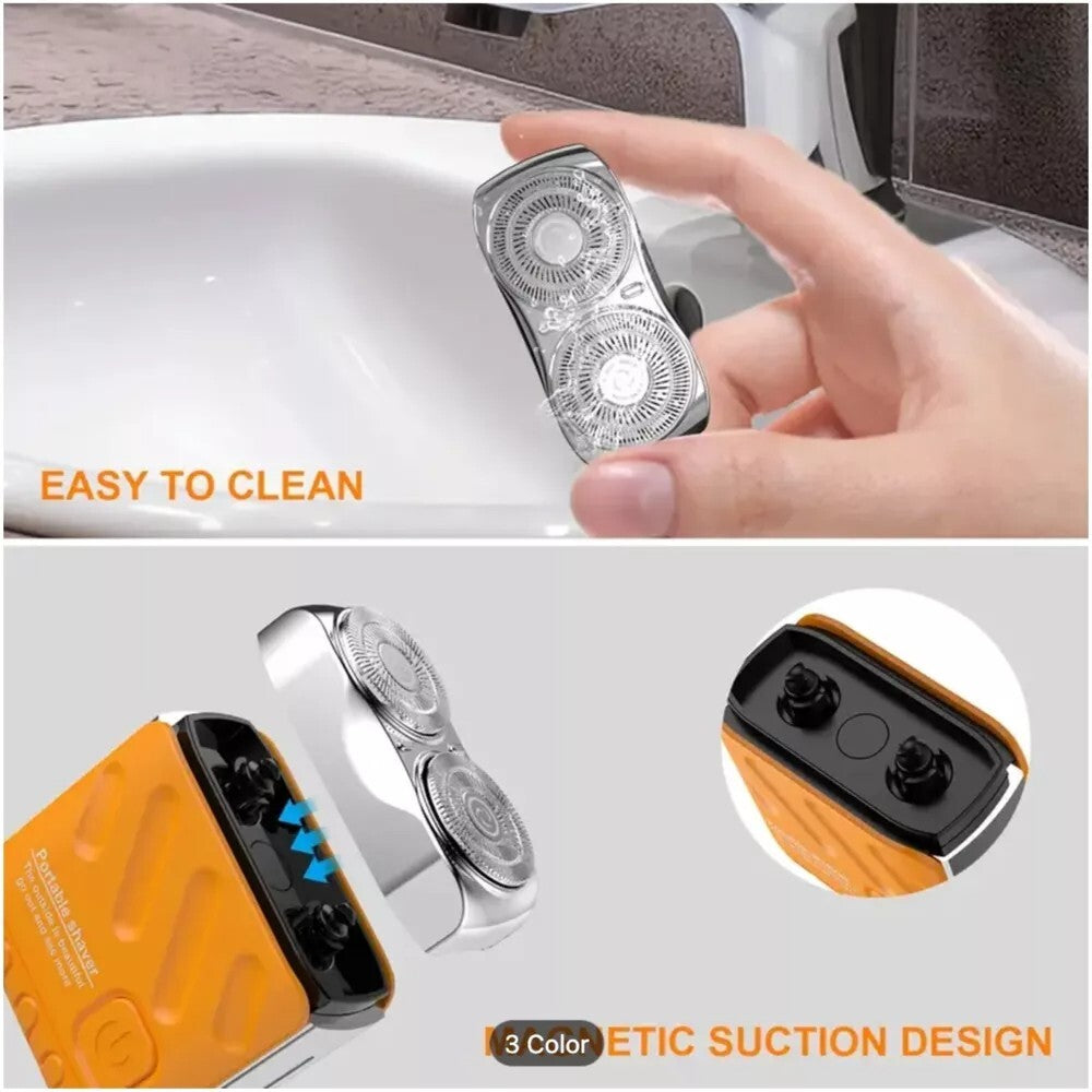 Men's Rechargeable Waterproof Mini Travel Rotary Electric Shaver