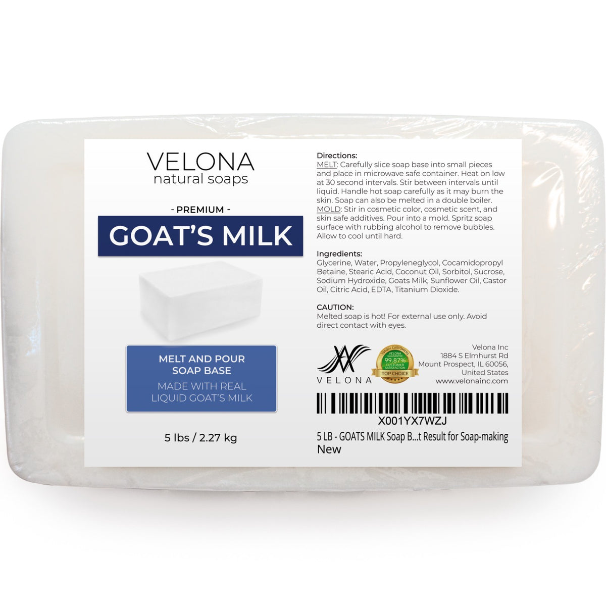 Goats Milk Soap Base - Melt and Pour, SLS/SLES Free, Multiple Sizes