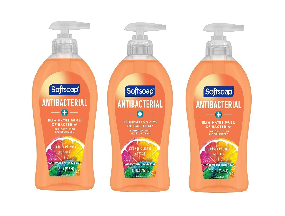 Liquid Hand Soap with Antibacterial Protection - Crisp Clean Scent 11.25oz 3-Pack