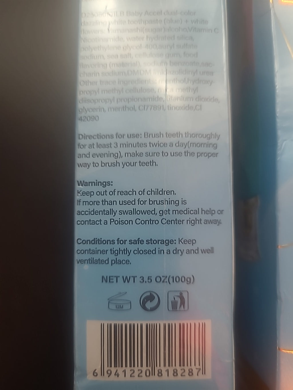 4 Pack Niacinamide Whitening Toothpaste 3.5oz Sealed Boxes - Exp 2028
