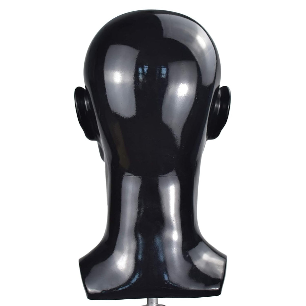 PVC Mannequin Head Black Male Display Stand for Wigs Hats and Accessories