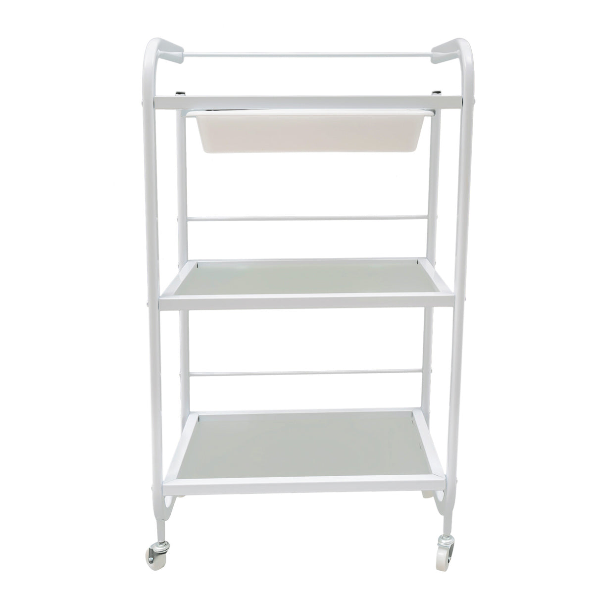 Rolling Trolley Cart with Wheels and Drawer for Salon & Home Storage