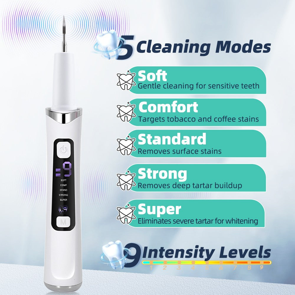 Rechargeable Ultrasonic Dental Scaler Kit for Deep Teeth Cleaning & Whitening