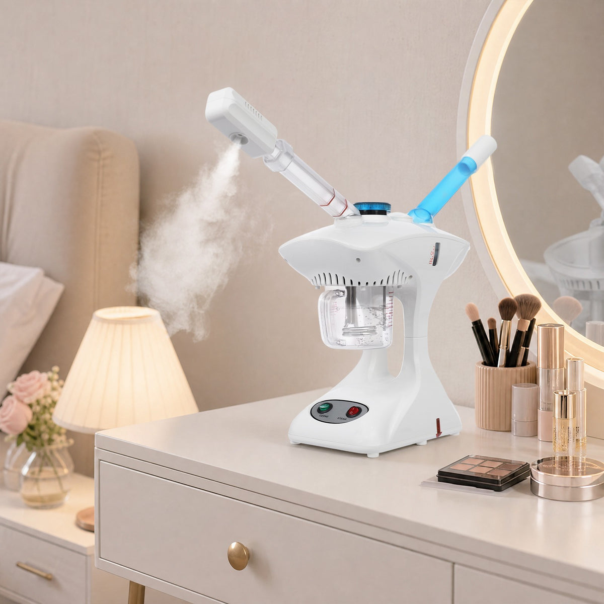 Facial Steam Device with Hot & Cold Sprayer - Professional Face Steamer for Skin Care