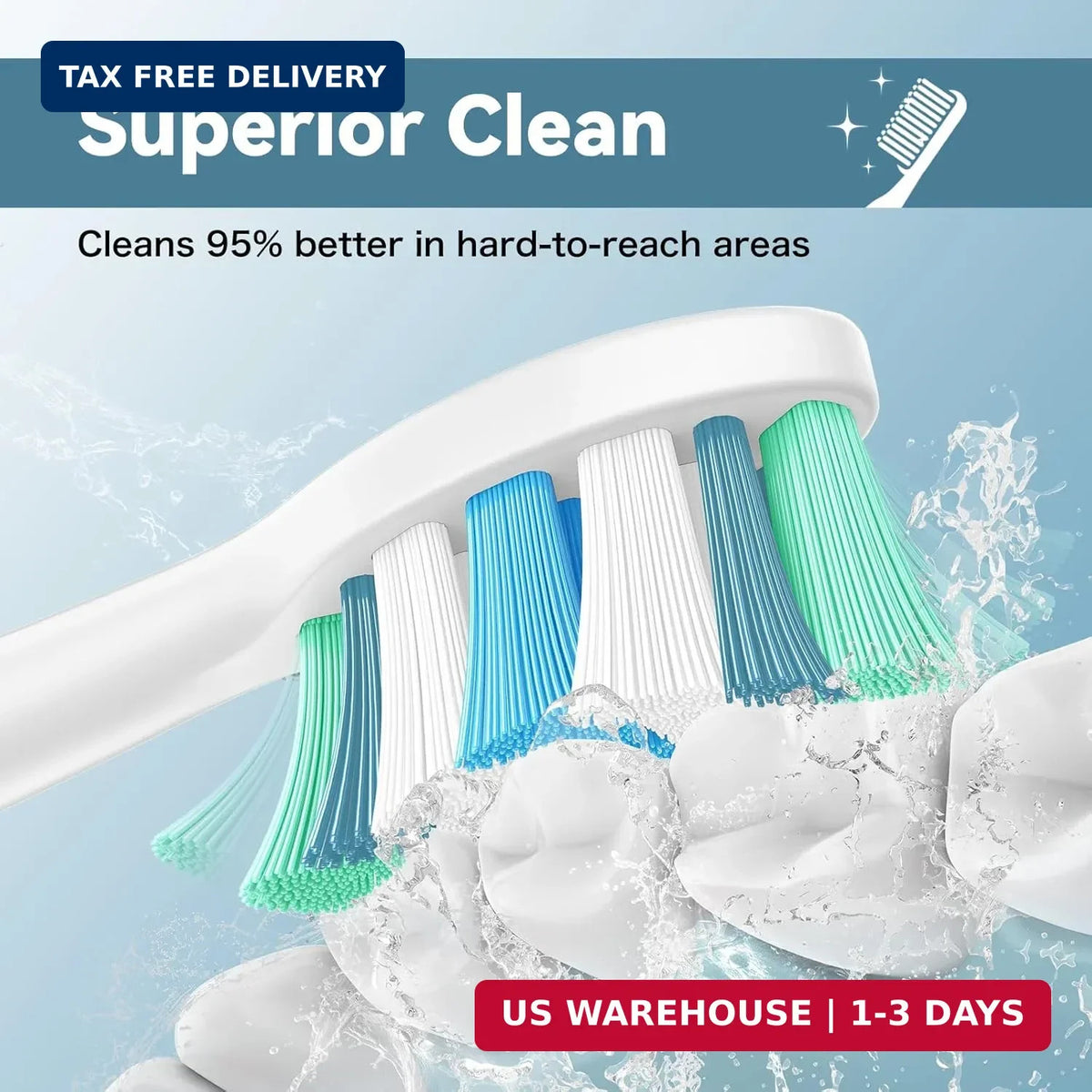 Electric Toothbrush Replacement Heads 8 Pack Soft Bristles Snap-On Compatible