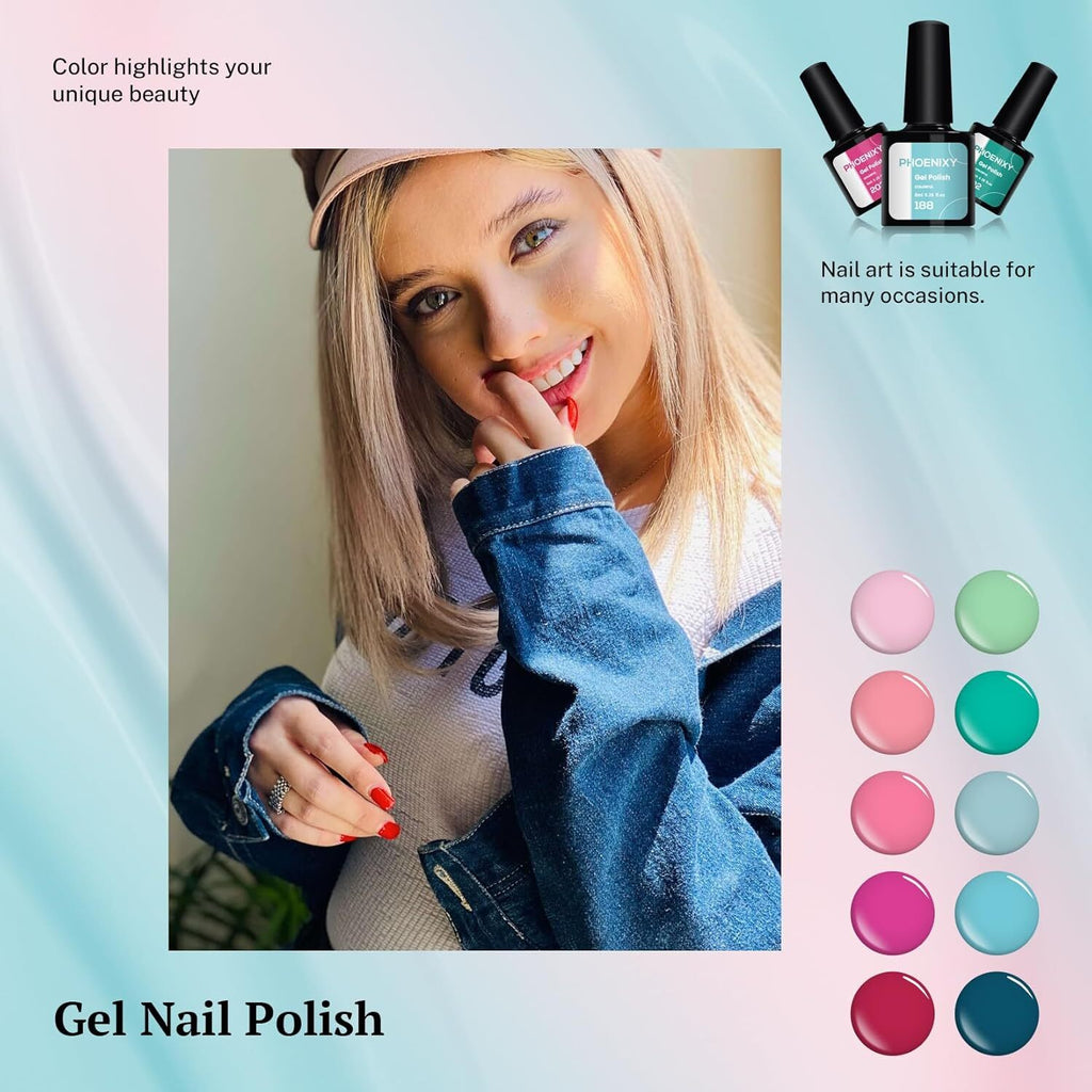 Professional Gel Nail Polish Kit 24 Colors UV/LED Long Lasting Manicure Set