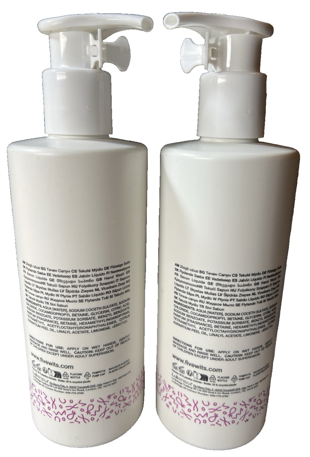 Hand Wash 13.5oz - Refreshing Lemon & Olive Flower Scent - 2 Bottles