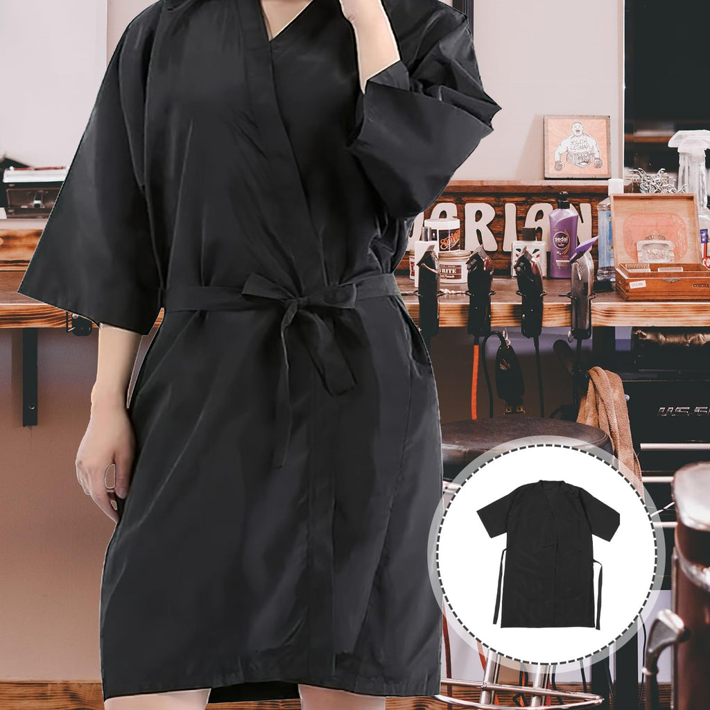 Salon Client Robe Hair Coloring Smock & Cutting Cape - Kimono Style