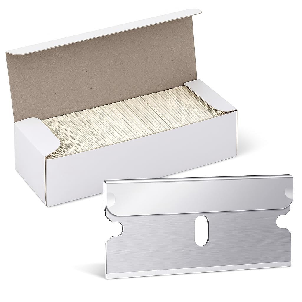 Heavy Duty Single Edge Razor Blades 100 Pack - Universal Replacement for Scrapers & Utility Knives
