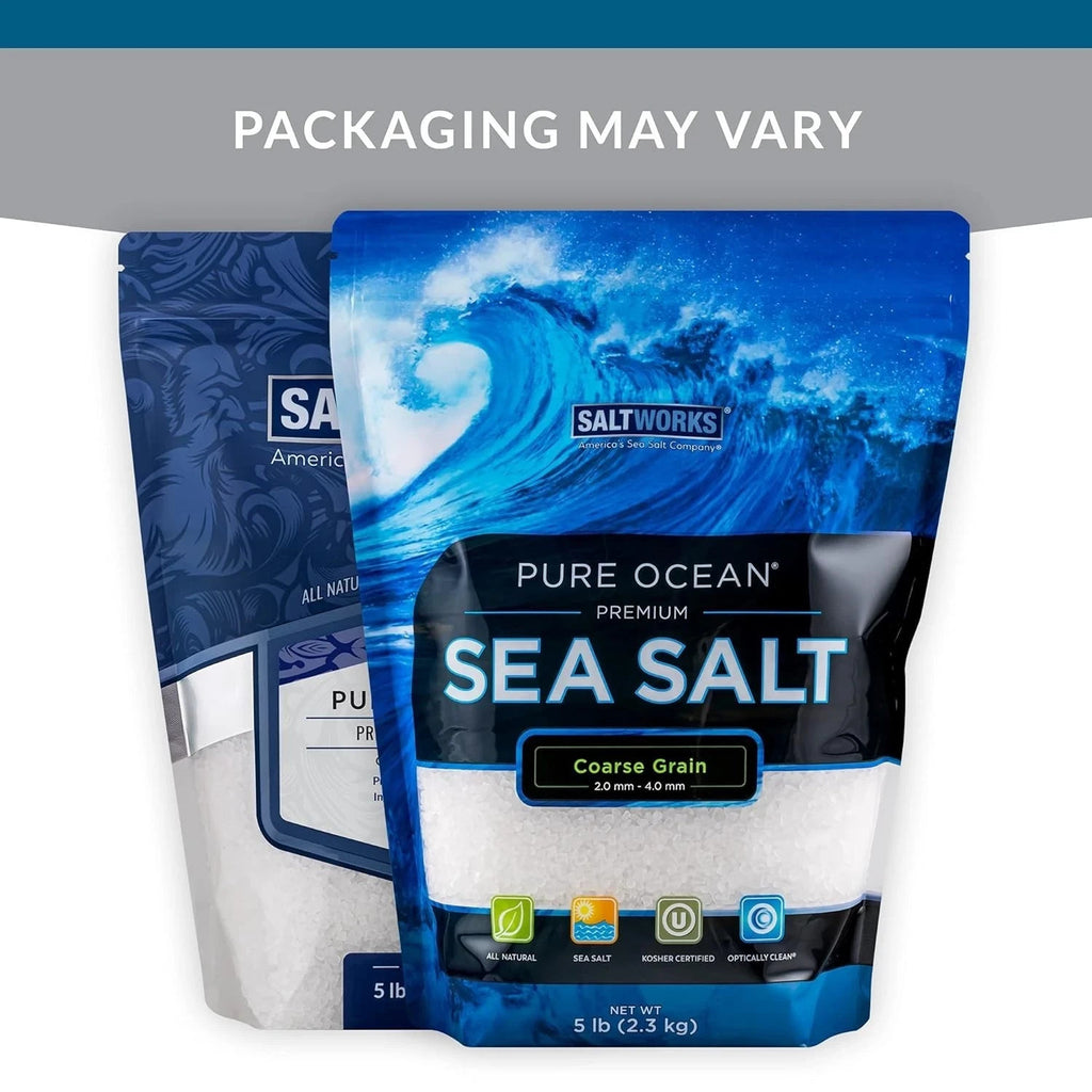 Coarse Grain Sea Salt 5 lb Bag - Natural Ocean Salt for Cooking & Grilling