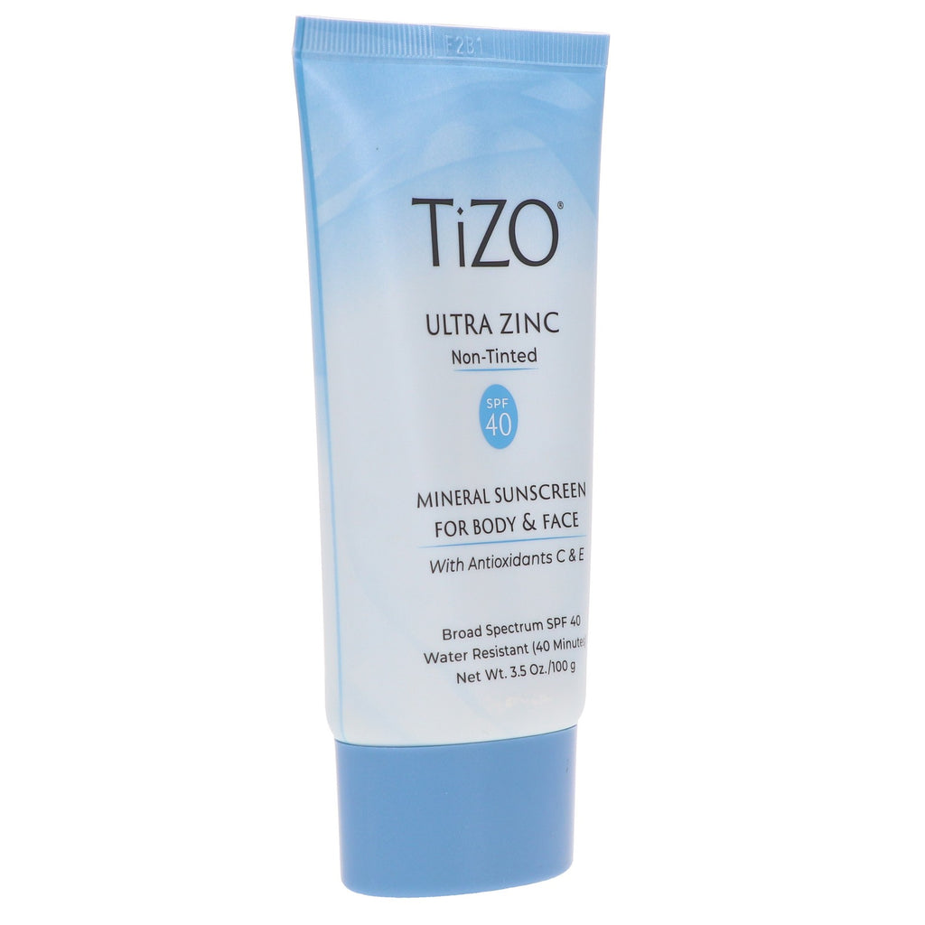 SPF 40 Zinc Sunscreen for Face & Body Non-Tinted with Antioxidants 3.5 oz