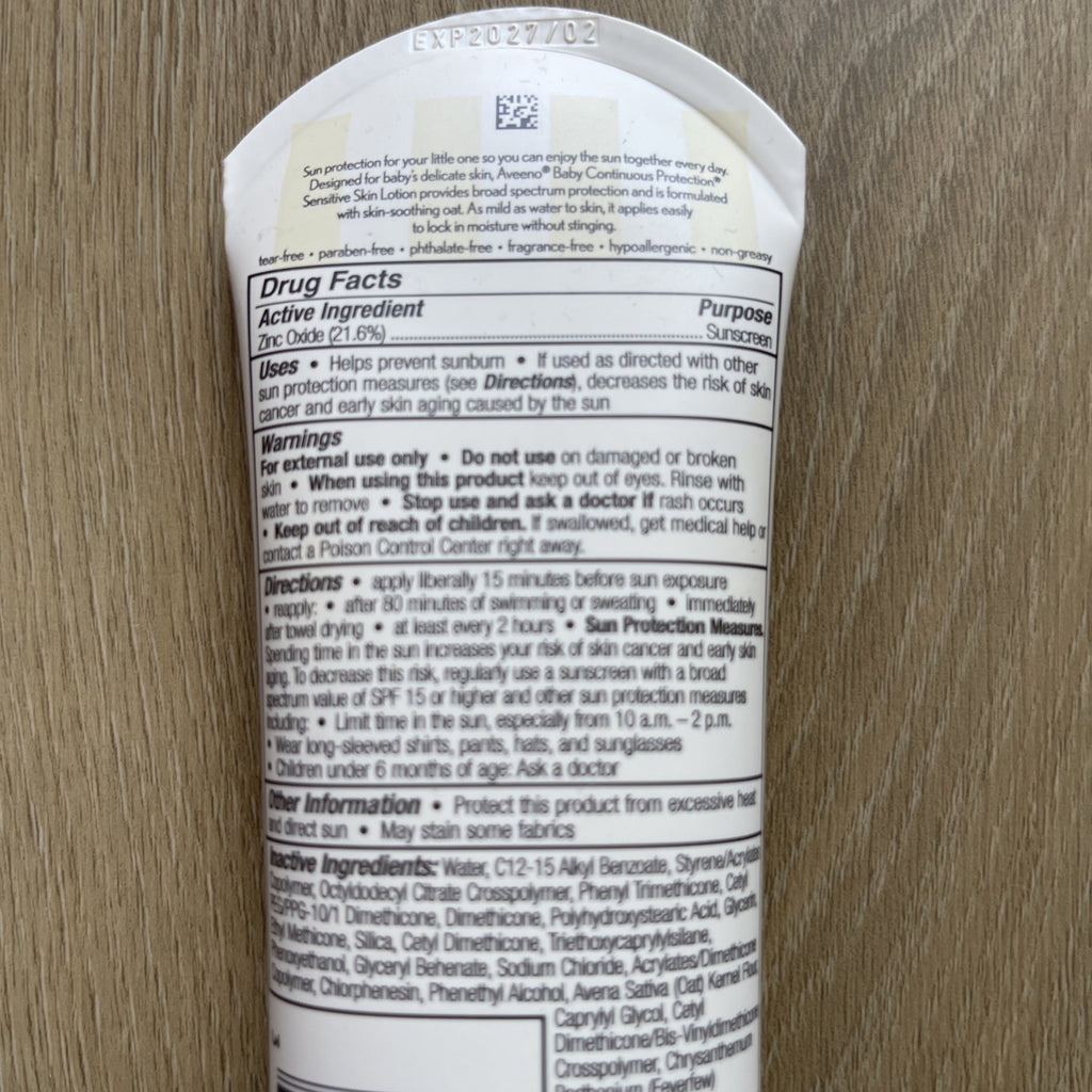 Baby Mineral Sunscreen SPF 50 Sensitive Skin 3 oz - Continuous Protection