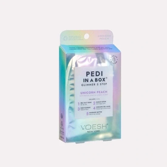 Unicorn Pedi in a Box Glimmer Spa Kit - Peach 5 Step Glitter Pedicure