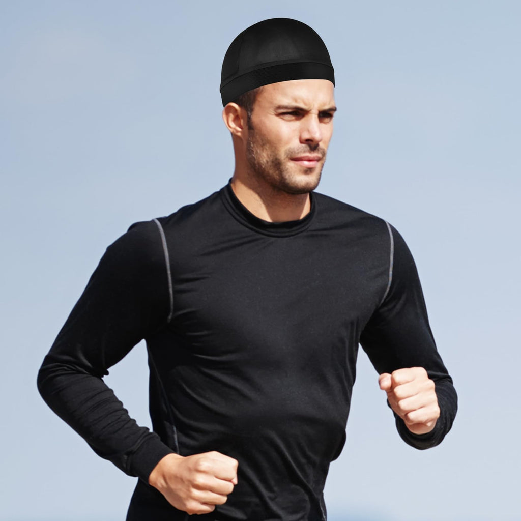 Men's Satin Sleep Bonnet & Wave Cap Set - Moisture Retention & Flat Waves