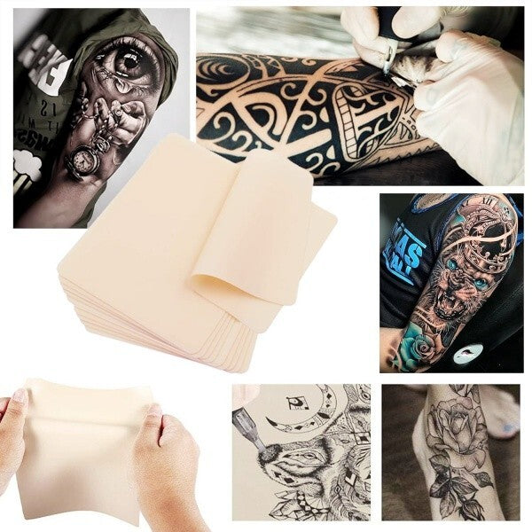 3mm Tattoo Practice Silicone Skin Sheets for Practice - 6x8 in, 10 Pcs