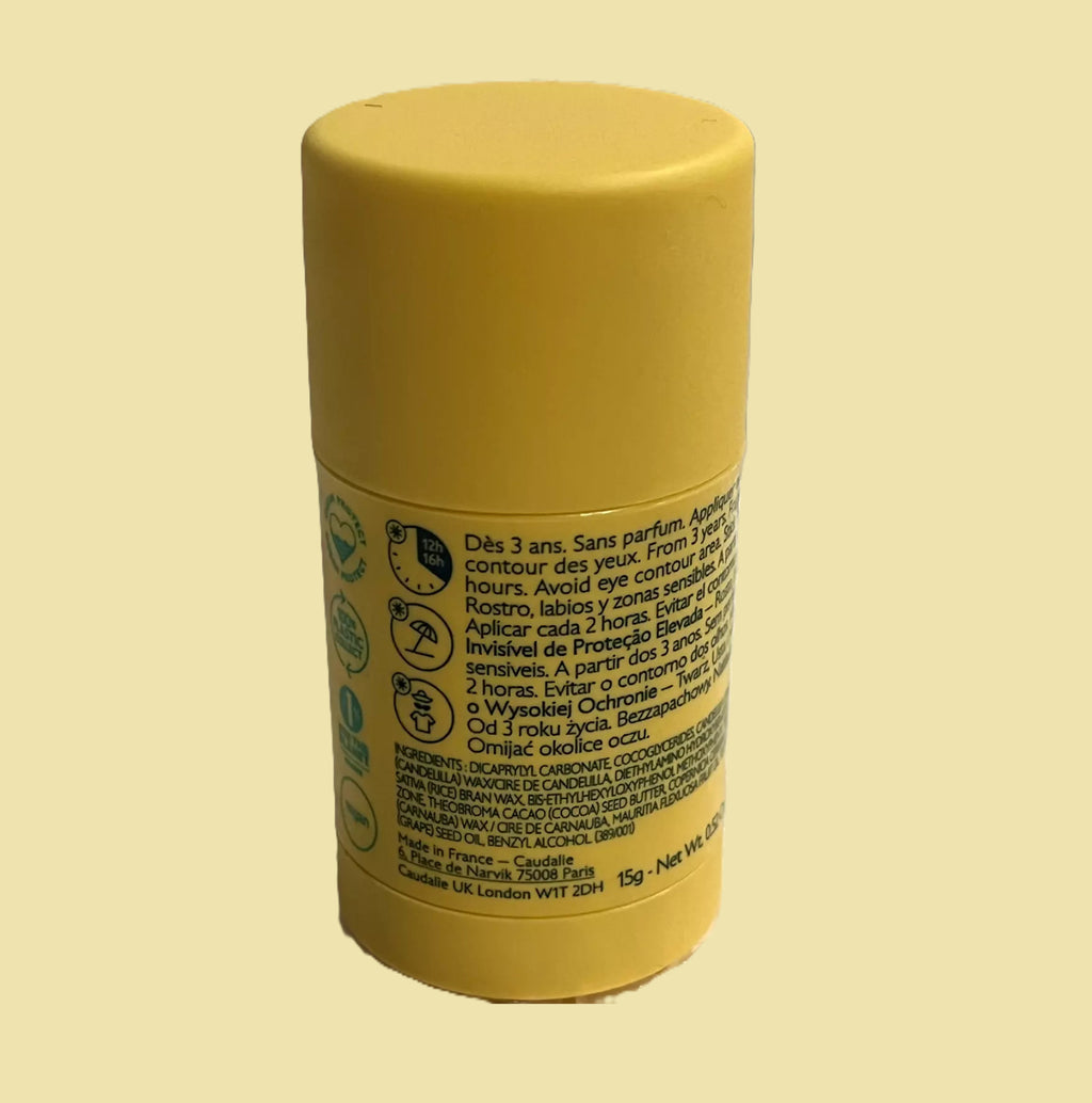 Caudalie Vinosun SPF50 Invisible Sun Stick - High Protection, 15g