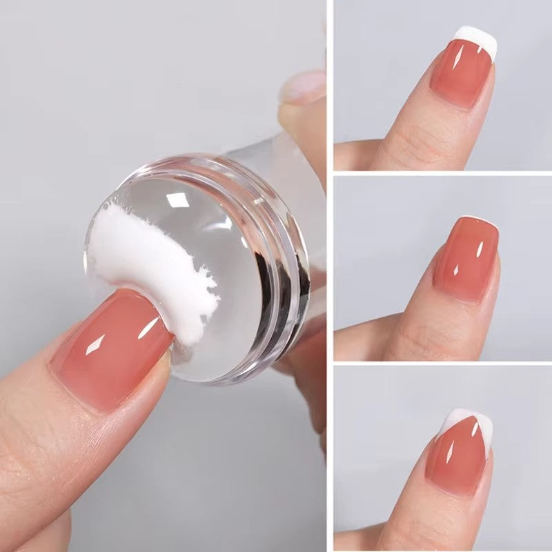 Silicone Nail Stamping Plate Set with Scraper for French Nail Art DIY