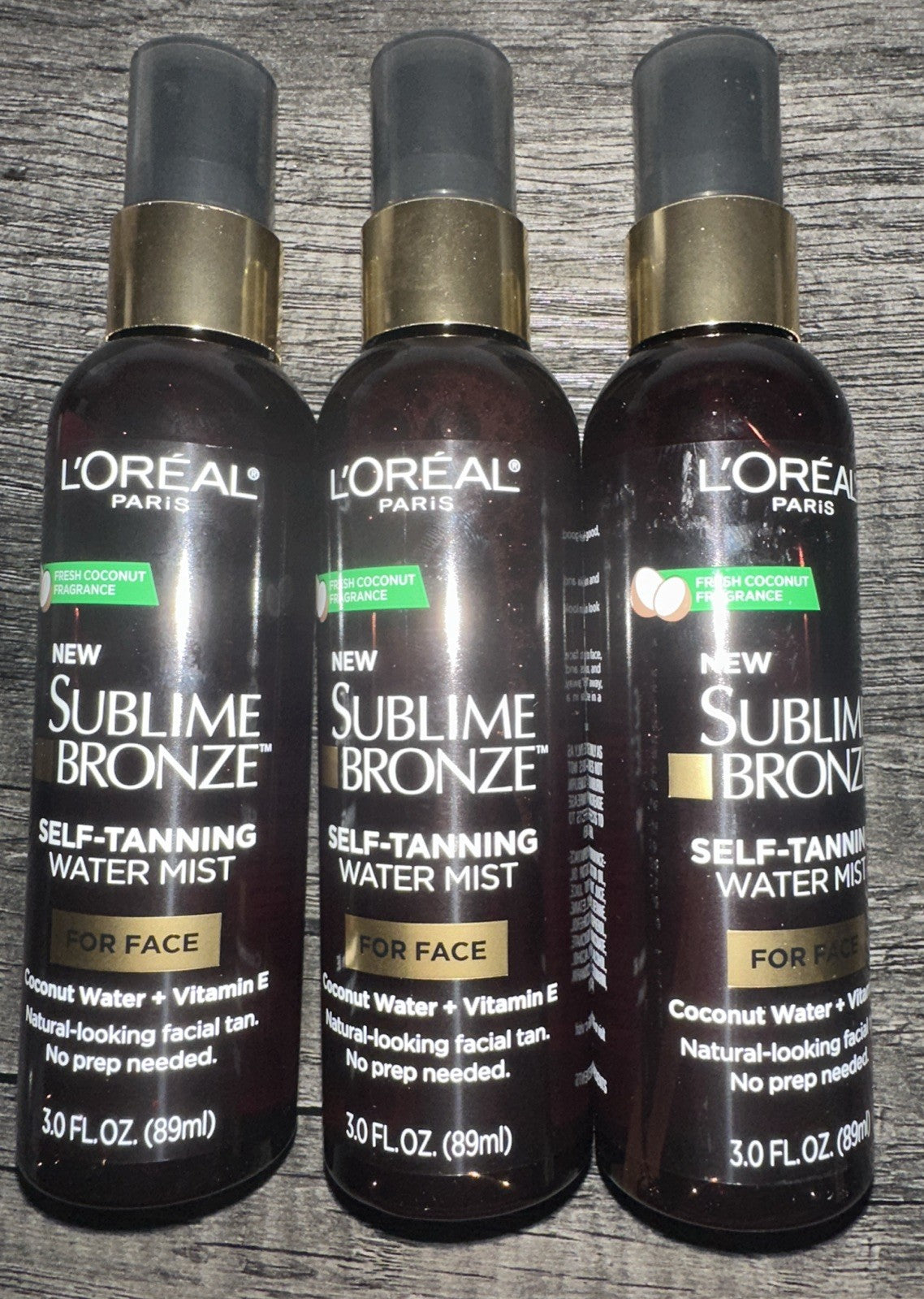 Self-Tanning Facial Mist - Hydrating Spray for Natural Bronze, 3 FL OZ Each, Pack of 3