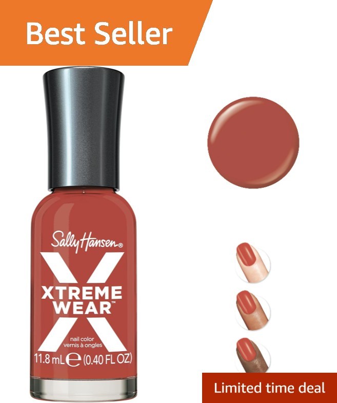 Long-Lasting Dark Orange Nail Polish with Fade-Resistant Shine