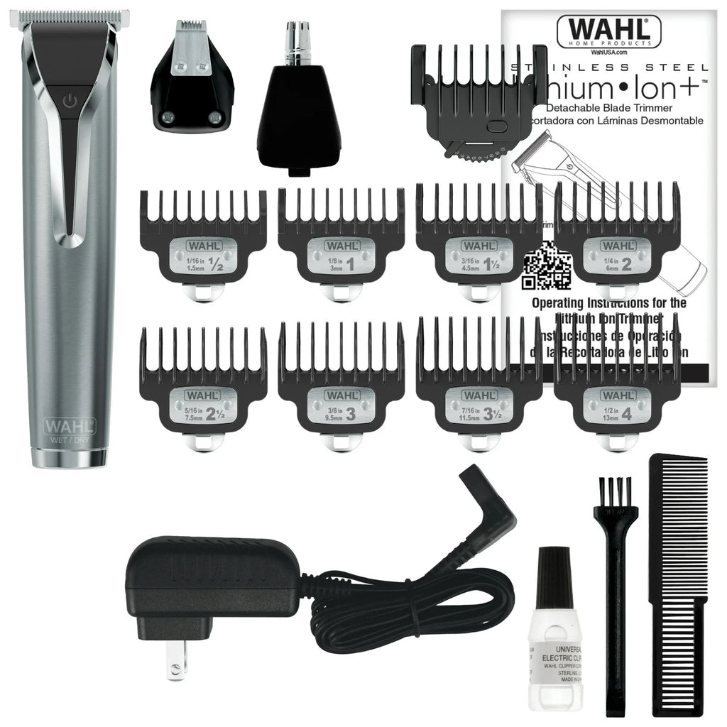 Hair Clipper Kit with Stainless Steel Blades and Multiple Attachments - Rechargeable Corded & Cordless