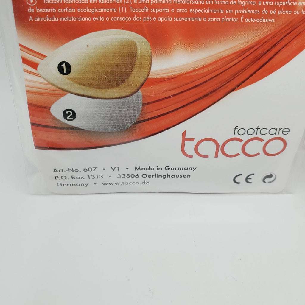 2 Pairs Medium M Tacco 607 Leather Self-Adhesive Metatarsal Pads Shoe Inserts
