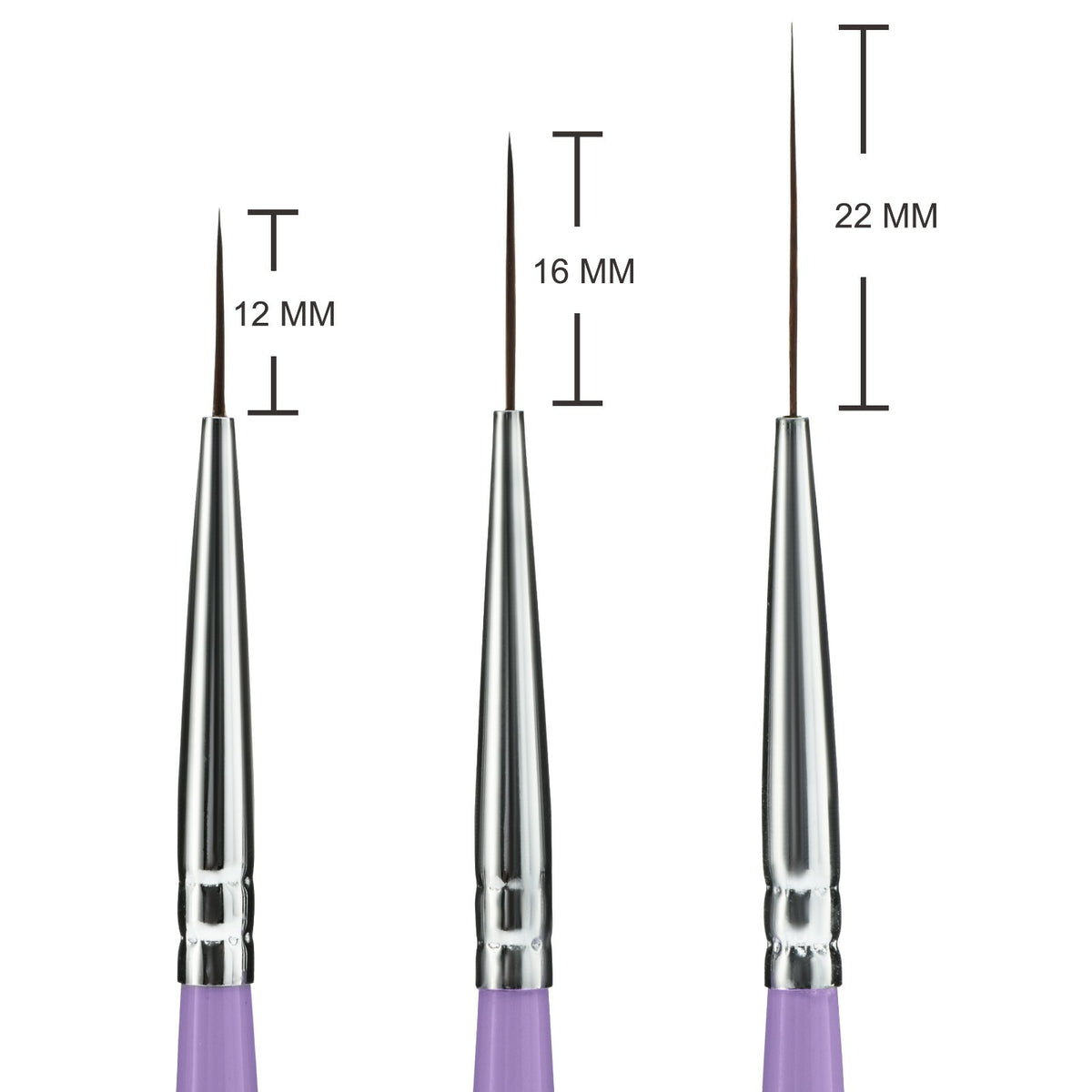 Nail Art Striper Brush Set - Fine Line Drawing & Detailing Tools, 3 Sizes