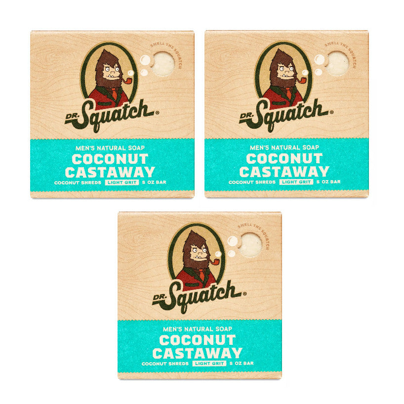 Natural Coconut Scented Bar Soap - Moisturizing Handmade 5 oz Pack of 3