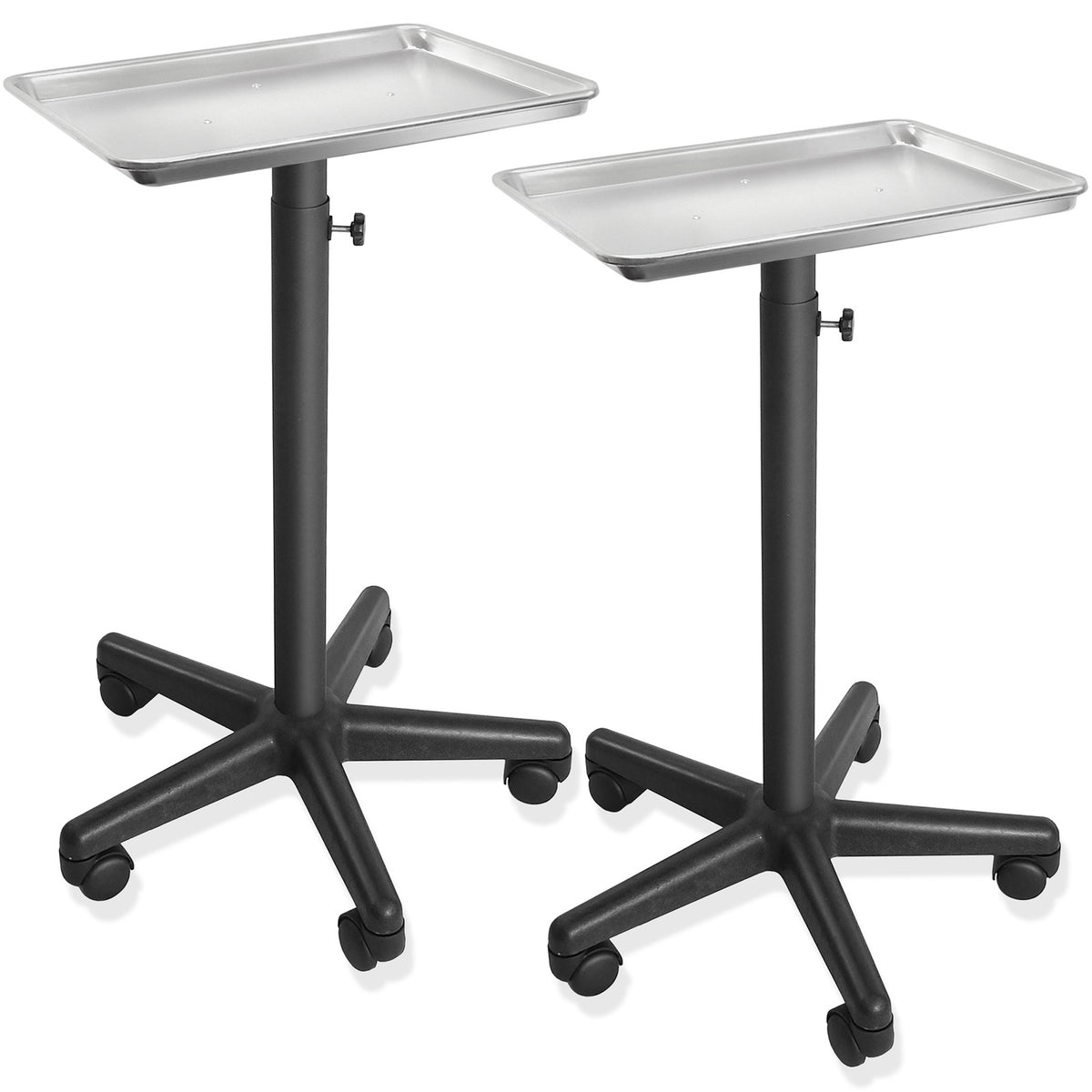 Professional Aluminum Salon Utility Cart with Rolling Tray for Spa & Tattoo Studios