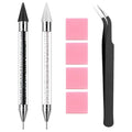 Rhinestone Picker Tool Set - 2 Pack Bedazzling Pen with Tweezer & Wax for Gems & Crystals