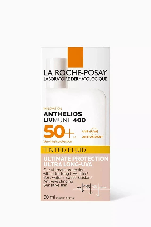 2 Pack SPF50+ Tinted Sunscreen Fluid for Sensitive Skin - UVA UVB Protection