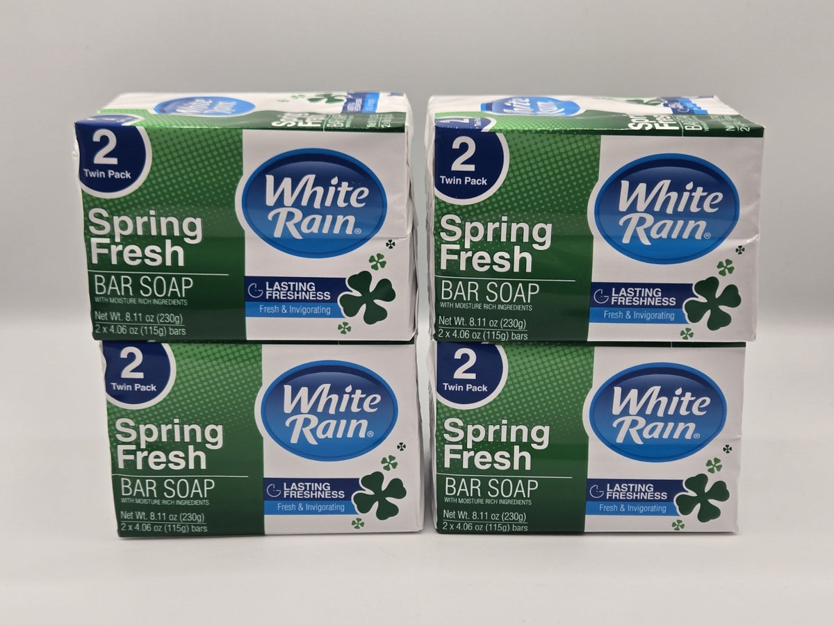 Moisturizing Bar Soap - Spring Fresh White Rain 8 Bars 4 Pack