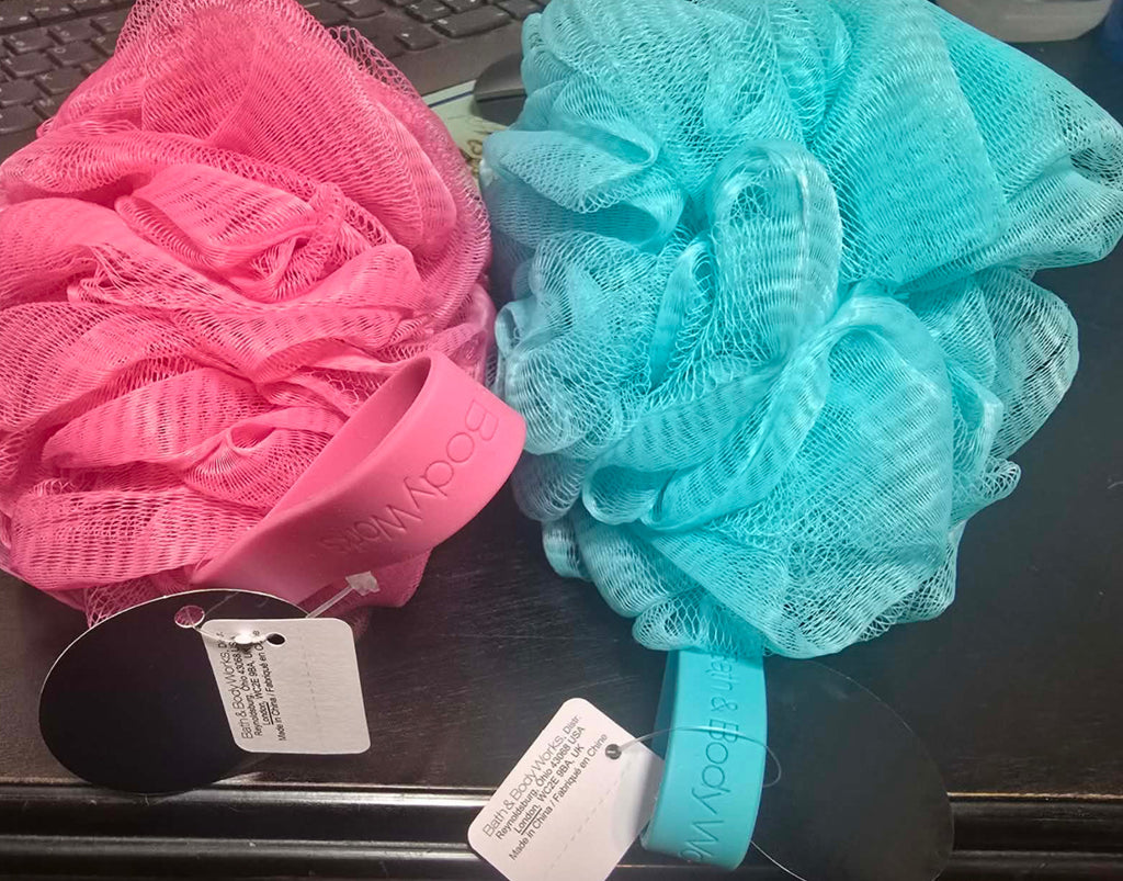 Bath & Body Works Mesh Shower Sponge Loofah with Silicone Strap - Soft & Durable