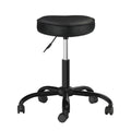 Adjustable Salon Stool on Wheels - Heart-Shaped PU Leather Seat, Ergonomic, Height-Adjustable