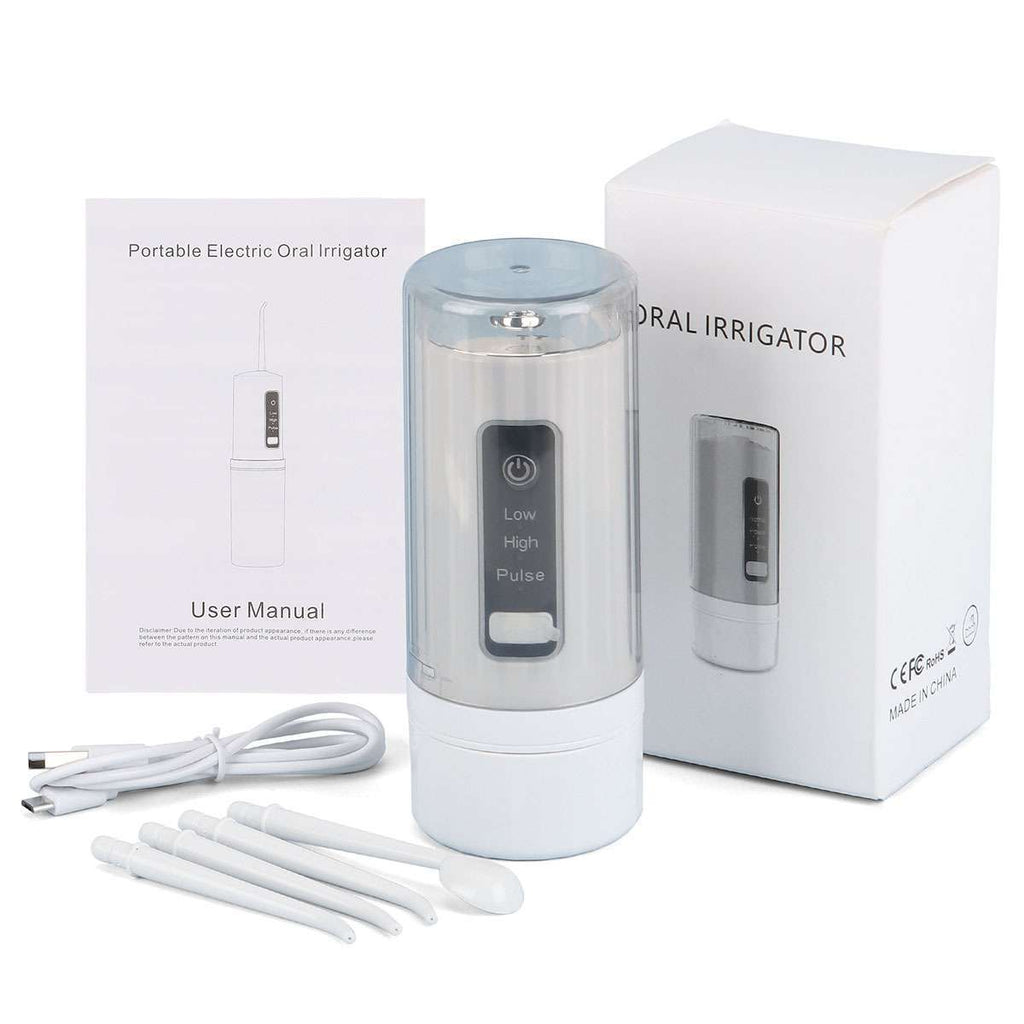 Cordless Water Flosser Oral Irrigator Teeth Cleaner with Tongue Scraper