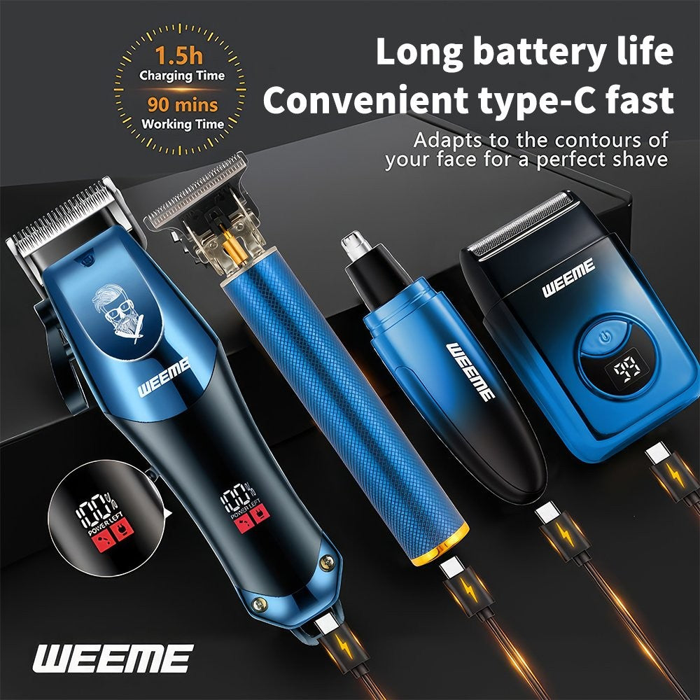 Men's Cordless Hair Clipper Set - Rechargeable Trimmer & Shaver Kit