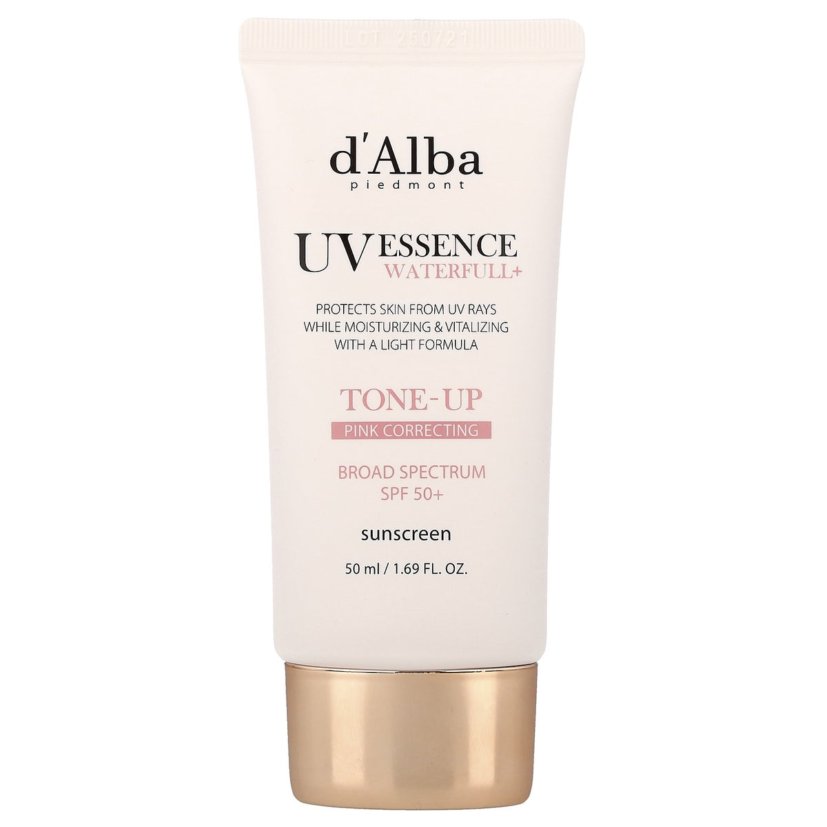 SPF 50+ Waterproof Tone-Up Pink Sunscreen - Hydrating UV Protector for Face