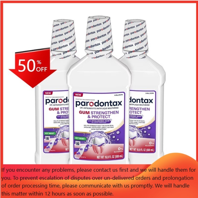 Parodontax Gum Strengthen & Protect Icy Mint Mouthwash 16.9 fl oz 3-Pack