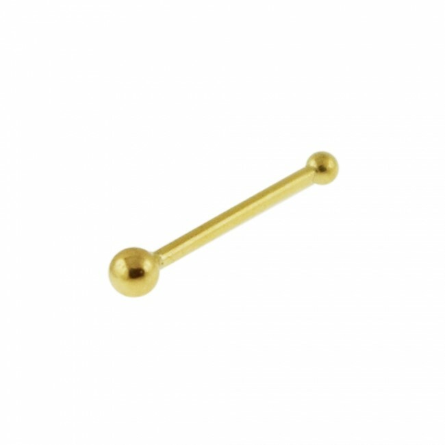 18G Implant Grade Gold PVD Titanium Ball Nose Stud 9mm Body Jewelry - 2 PCS